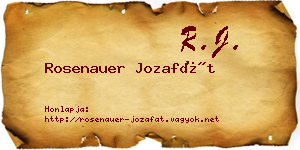 Rosenauer Jozafát névjegykártya